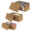 mDesign Natural Woven Seagrass Closet Storage Organizer Basket Bin with
