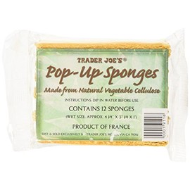 Trader Joe's Pop up Sponges Made From Natural Vegetable Cellulose 12 Sponges, 1 Pack