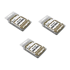 C-Line 92266 Pressure Sensitive Peel and Stick Name Badges, Gold Border, 3.5 x 2.25 Inches,100 per Box Sold as 3 Pack, 300 Count Total