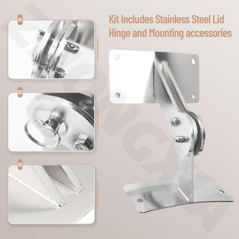 Stainless Steel Grill Lid Hinge Kit Compatible with We-BER Smokey