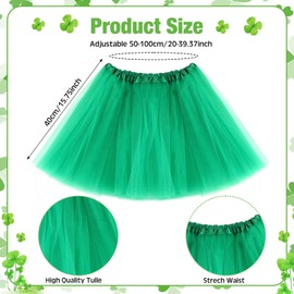 Shyyween 9 Pcs St. Patrick's Day Costume Accessories Set Shamrock Tutu Skirt Socks Headband Hat Irish Decorations Party Favor for Women