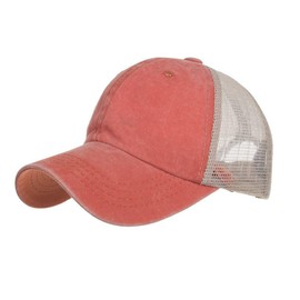 CLAPE Vintage Trucker Cap in Used Look Breathable Mesh Baseball Cap Men Women Washed Cotton Baseball Cap UV Protection Outdoor Peaked Cap, ZM02-Urban Orange