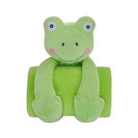 Stuffed Animal Toy and Blanket Set, Plush Toy and Cozy Throw Blanket Combo, for Kids or Girlfriends on Birthdays and Festivals, Snuggle Pet & Comfort Sleeping Toy (Frogatto)