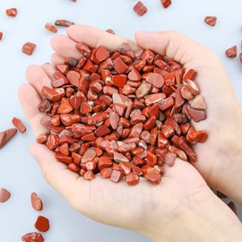 ZHIYUXI Red Jasper 1lb Crystal Chips Bulk Fish Tank Decorations Aquarium Rocks Gravel Vase Filler Stones Crystals for Candle Making Witch Kit Gravel for Plants Quartz Sand Gemstone Terrarium Supplies