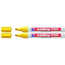 edding Paint Marker 750 Industry, 2-4 mm (Pack of 2, Yellow)