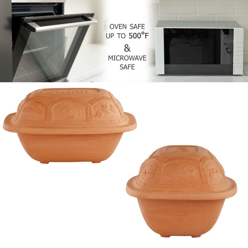 Eurita Clay Roaster, Non-Stick Dutch Oven, Healthy Clay Pot Cooking,