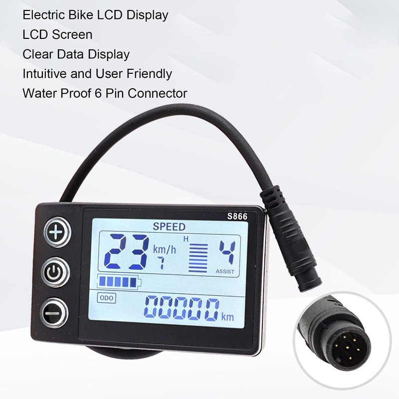 RiToEasysports Bike Speedometer, ABS LCD S866 Display Meter Control Panel