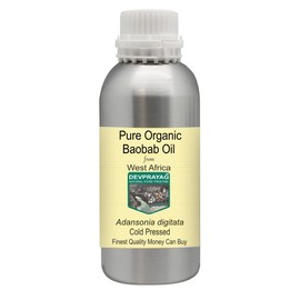 Devprayag Pure Organic Baobab Oil (Adansonia digitata) Natural Therapeutic Grade Cold Pressed 630ml (21 oz)