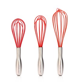Jillmo Whisk, Silicone Whisk Set,3 pack(8.5"+10"+11.5")