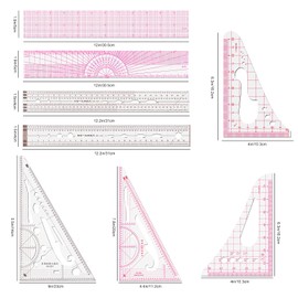 8Pcs Sewing Quilting Rulers, Acrylic Anti-Slip Metric Ruler, DIY Fabric Cutting Tools, Sewing Supplies