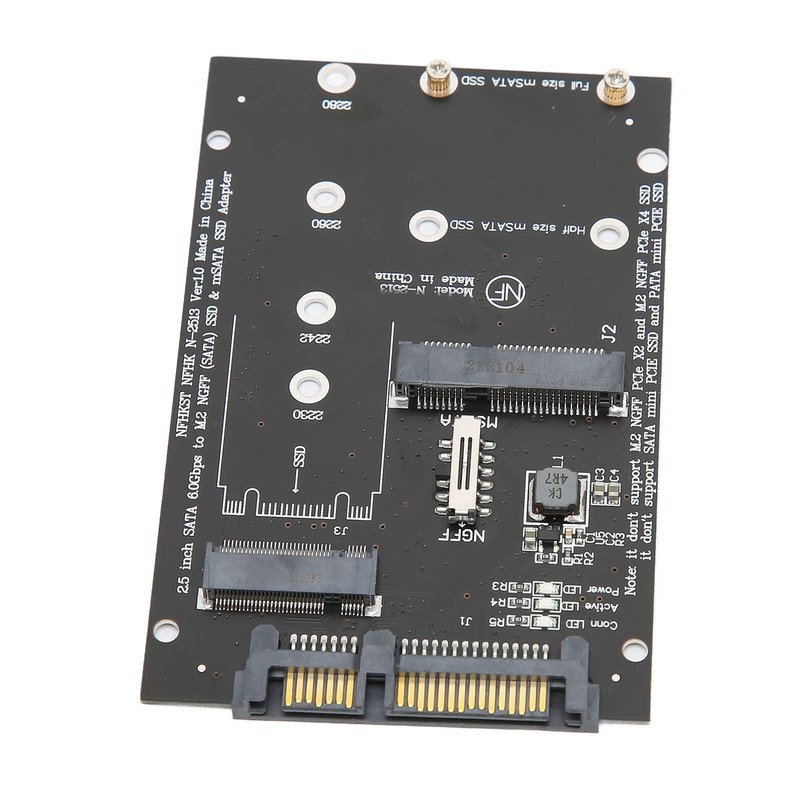 M.2 to SATA Converter Adapter, SATA M.2 + MSATA to