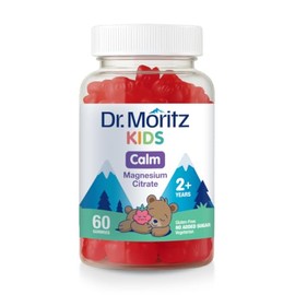DR. MORITZ Gomitas de magnesio calmantes sin azúcar para niños y adultos - Gomitas de magnesio para niños sin OMG - Sabor a frambuesa - Paquete de 1 (