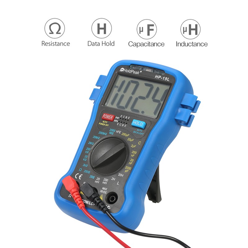 HoldPeak Backlight LCD Digital LCR Multimeter Resistance Capacitance Inductance Transistor