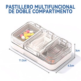 CLARITYKG Cortador de Pastillas Pequeñas, Triturador De Pastillas, Moledor de Pastillas, Partidor de Pastillas con Cortador de Pastillas 3 en 1, Pill Cutter para Dividir Medicamentos y Vitaminas (Blanco)