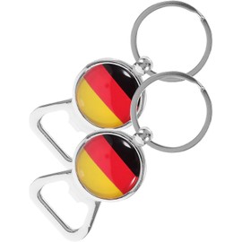Genérico Llaveros Abrebotellas Manuales de Metal Diseño de Bandera de Alemania, 2 Piezas Decorativas para Abrir Cerveza y Bebidas Gaseosas, Portátiles y Compactos para Uso en Fiestas