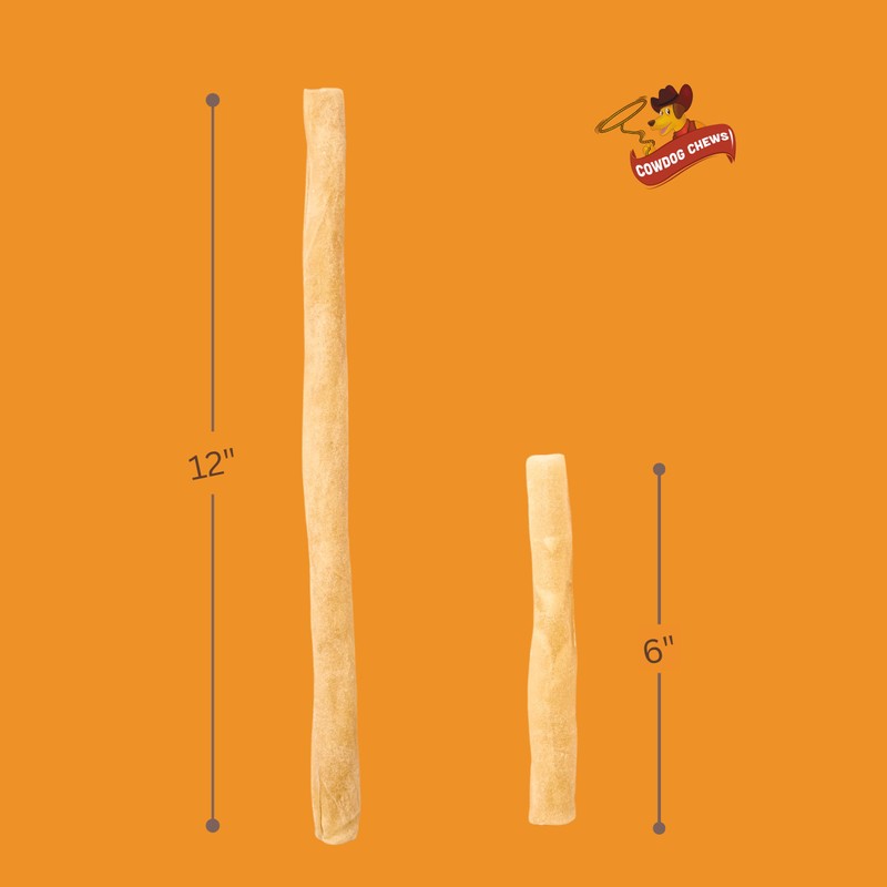 Cowdog Chews Collagen Sticks 12" (5 Pack) - Odor-Free, All