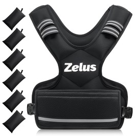 ZELUS Weighted Vest for Men and Women | 4-10lb/11-20lb/20-32lb Vest with 6 Ironsand Weights for Home Workouts | Adjustable Body Weight Vest Exercise Set for Cardio and Strength Training (4-10 lb.)