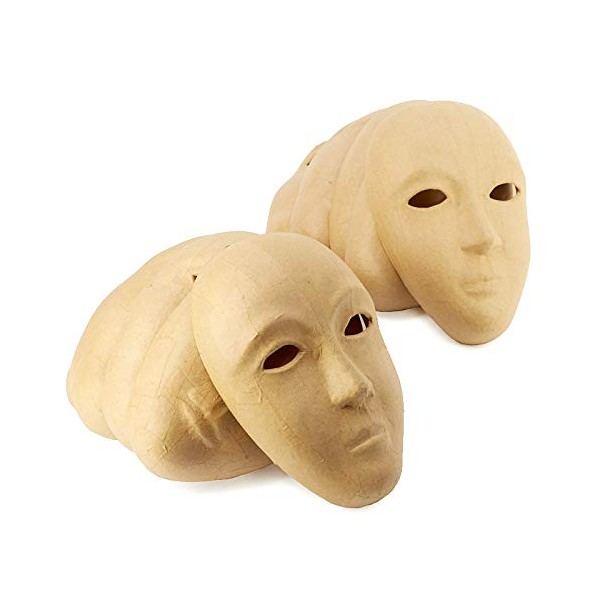 Factory Direct Craft Set of 12 Paper Mache Masks Ready