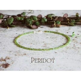 Unbranded Peridot Dainty Beaded Green Healing Reiki Water Resistant Anklet Women Gifts