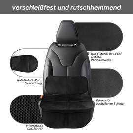 INQUIRLLY Isofix Car Seat Pad, Suitable Seat Protector, Non-Slip Car Seat Protector, Child Seat, Universal Car Seat Protection, Best Protection for Your Car Seats (1 Piece/Black)