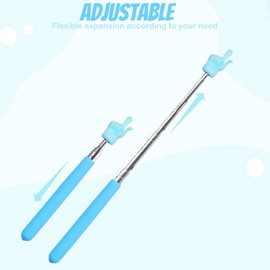 2 Pcs Telescopic Teacher Pointer Finger, Extendable Pointer Teacher Pointers for Classroom, Retractable Hand Pointer Finger Pointer Stick Elementary School Kindergarten Teacher Supplies (Blue)