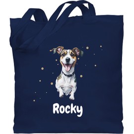 Geschenk mit Namen personalisiert by Shirtracer - Cotton Bag - Dogs - Jack Russell Terrier - Dog Owners Gift, 4 Navy Blue, Unit size