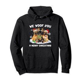 Funny Merry Woofmas French Bulldog Christmas Ornaments Pullover Hoodie