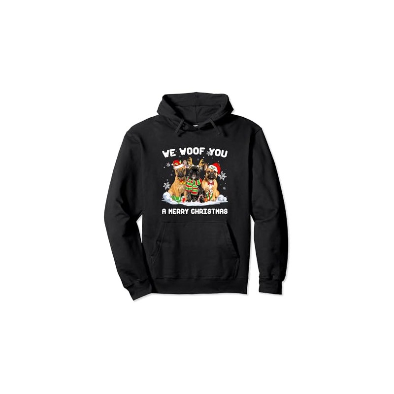 Funny Merry Woofmas French Bulldog Christmas Ornaments Pullover Hoodie