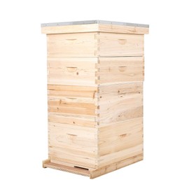 CO-Z 10-Frame Langstroth Beehive Starter Kit - Beehives for Beginners with Beehive Frames and Waxed Foundations 5 Layer (1 Deep + 4 Medium Boxes/No Frames)