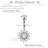 JFORYOU Silver Belly Button Ring 4 Pcs CZ Shiny Belly