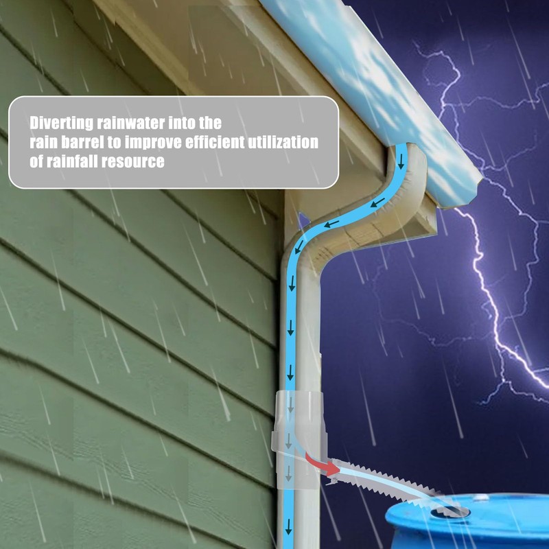 Rainwater Collection System, Diverter Kit for Residential Downspouts, Efficient Rainwater