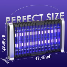 LED Bug Zapper Indoor,Electric Indoor Fly Zapper- 10 Years Lifespan Lamp-Fly,Mosquito Killer and Repellent - Lightweight, Powerful 3000V Grid, Includes Hooks String Brush and Manual (Black)