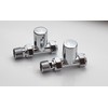 Manissa Milano Straight Chrome Towel Rail Valves 1/2" /15mm Radiator