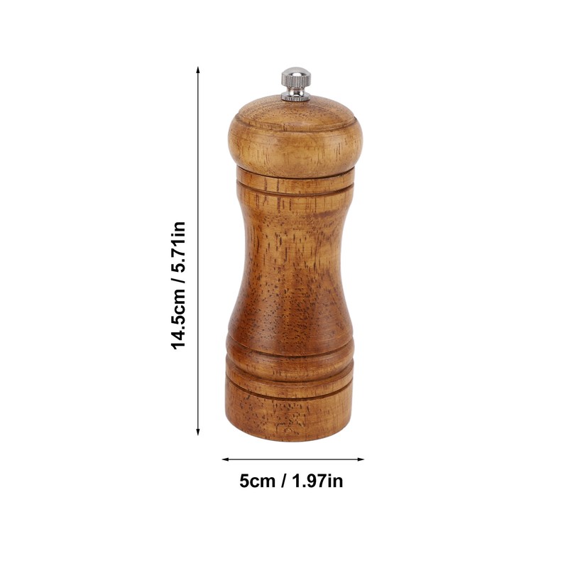 2PCS Wood Pepper Grinder Adjustable Coarseness Efficient Grinding Pepper Mills