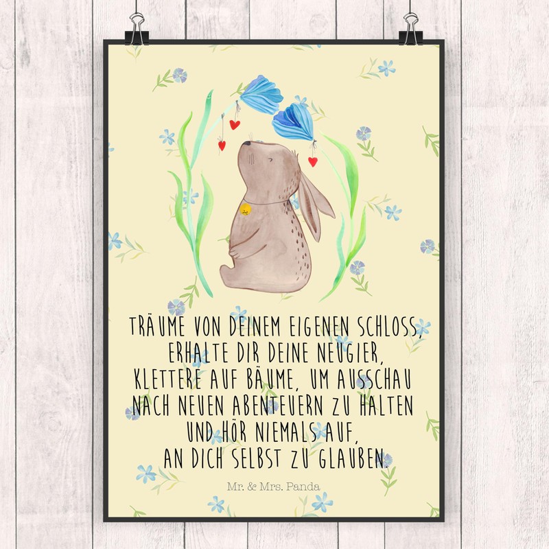 Mr. & Mrs. Panda DIN A4 Poster Rabbit Flower -