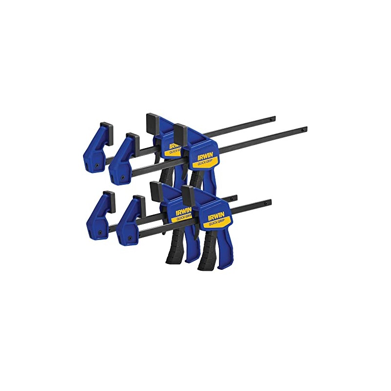 IRWIN QUICK-GRIP Bar Clamp, One-Handed, Mini, 6-Inch (2), 12-Inch (2),