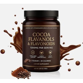 High Flavanol Cocoa Powder Flavonoids Supplements Energy Boost 1200mg UK
