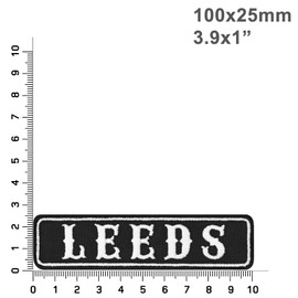 Biker Patch Biker Rankpatch United Kingdom UK Motorcycle Patch Applique to sew on or Iron on | Leeds Badge for All Fabrics and Leather | Sticker for Clothing | 100x25 mm
