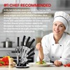 Cheer Collection Chef Knife Set (7 Piece) with Rotating Stand