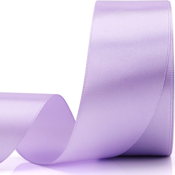 Baocuan Baocuan 1-1/2 inch Lavender Solid Satin Ribbon 25 Yards
