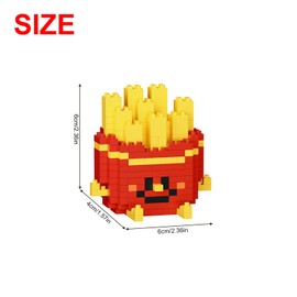 NOOLY Building Block for Food and Fruit, Mini Building Blocks Set for Children and Adults, Home and Office Decoration Toy WKLJM-04 (Golden Fries, 234 Pieces)
