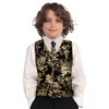 Gioberti Kids and Boys 4pc Paisley Vest Set, Black Gold,