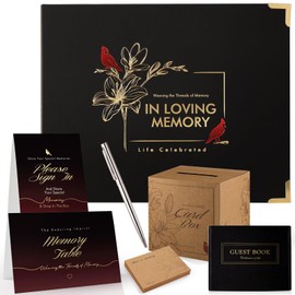 molekaus Cardinals Funeral Guest Book for Memorial Service Set