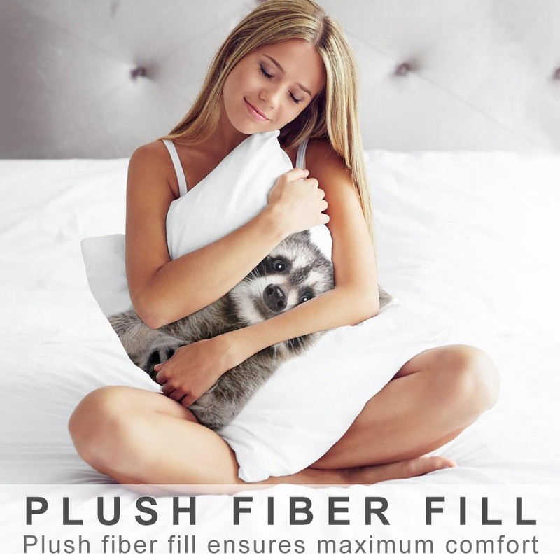 NIBABA Cushion Covers Cute Cute Funny Raccoon Decorative Pillow Covers