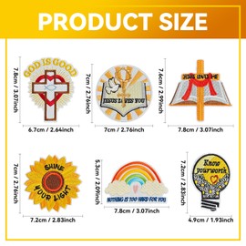 GYGYL 45Pcs Christian Iron on Patches, Positive Motivational Quotes Embroidered Sew on/Iron on Applique Patches for Clothing, Hats, Backpacks, Jackets, Bags
