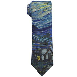 WILL BUDXEG The Starry Night Van Gogh Mens Novelty Necktie Ties Funny Neckties Fashion Neck Ties