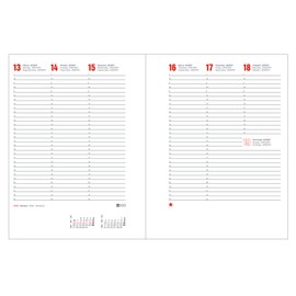 Miquelrius 22345 – Agenda 2020, Week View Vertical (155 x 213 mm), Tabletop, Luxor Red, Catalan