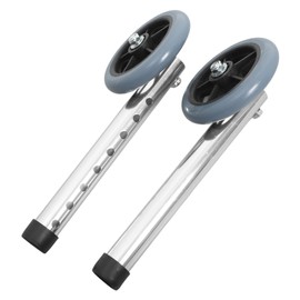 FOMIYES 2pcs Adjustable Aluminum Walker Wheels Caster Wheels for Seniors Heavy Duty Walker Accessory Casters