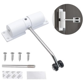 Automatic Door Closer, Adjustable Spring Door Closer Zinc Alloy with Screws and Adjustment Lever, Door Closer Interior Door for Home, Office, Bedroom, Maximum Load 30 kg