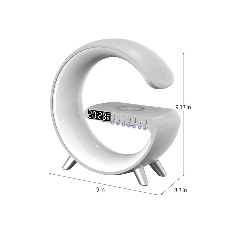 BKDRL Bluetooth Speaker Lamp with Wireless Charger, RGB Night Light,